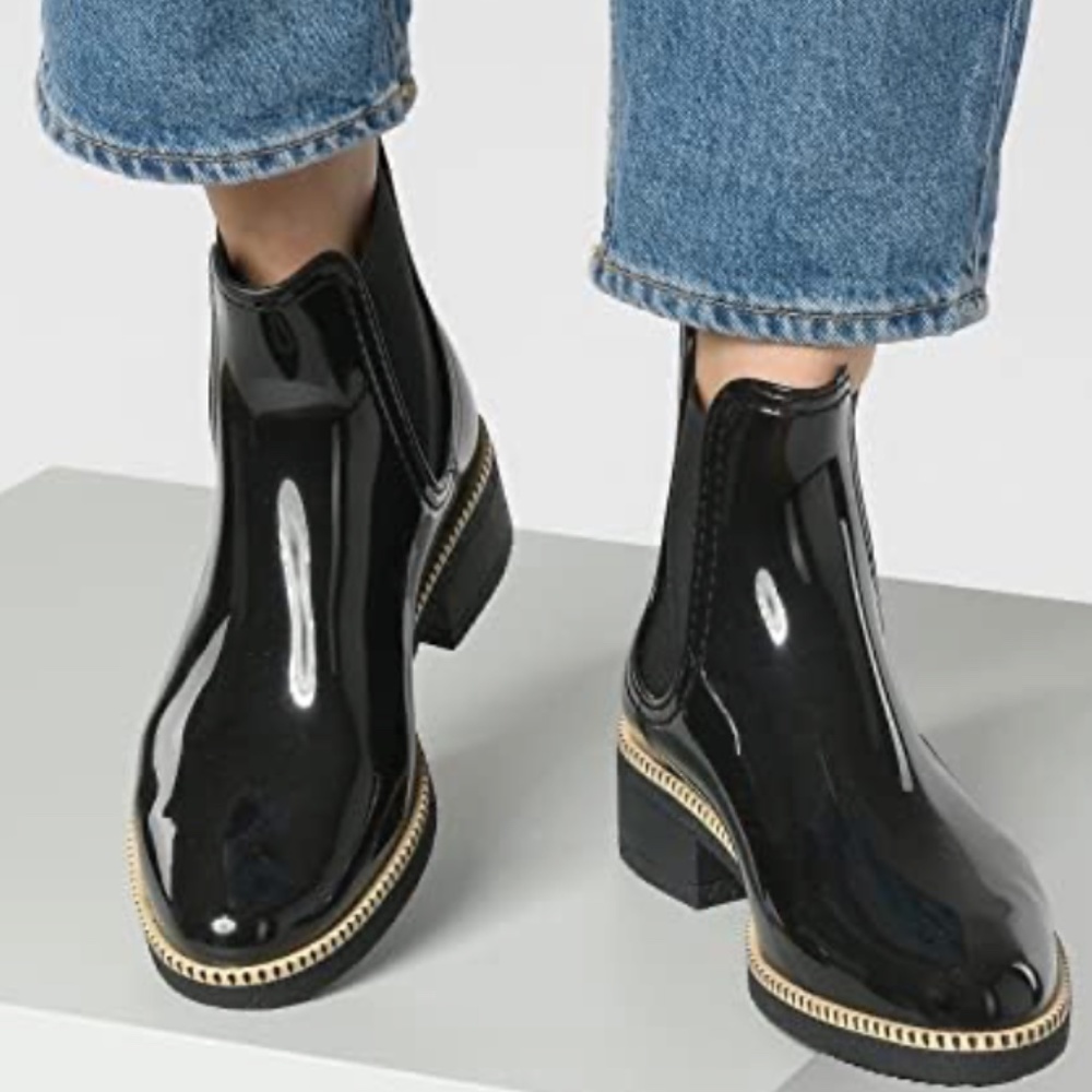 LEMON JELLY AVA BLACK RUBBER BOOTS
